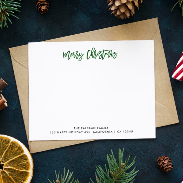 Tarjeta Pequeña Tipografía Clásica de Feliz Navidad para Familia (Subido por el creador)