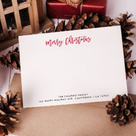 Tarjeta Pequeña Tipografía Clásica de Navidad Alegre Familia