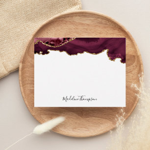 Tarjeta Pequeña Tipografía de escritura geode de terciopelo rojo d