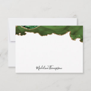 Tarjeta Pequeña Tipografía de guiones de geode de terciopelo verde