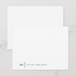 Tarjeta Pequeña Tipografía de monograma minimalista gris plano