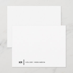 Tarjeta Pequeña Tipografía de Monograma Minimalista Negro Blanco P