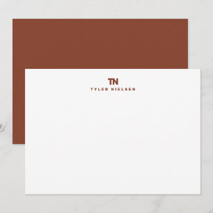 Tarjeta Pequeña Tipografía de Monograma Terracota Oscura