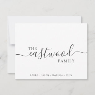 Tarjeta Pequeña Tipografía de nombre de familia