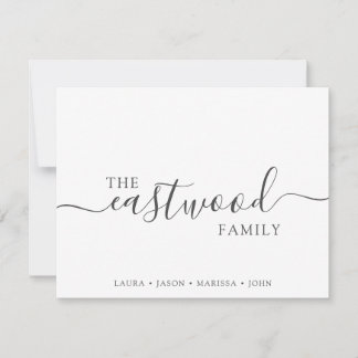 Tarjeta Pequeña Tipografía de nombre de familia