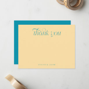 Tarjeta Pequeña Tipografía de remolino elegante boda azul acuático