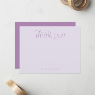 Tarjeta Pequeña Tipografía de remolino elegante boda lila