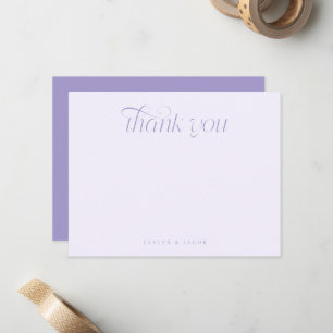 Tarjeta Pequeña Tipografía de remolino elegante boda violeta