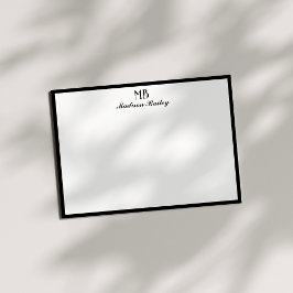 Tarjeta Pequeña Tipografía Decorativa con Monograma | Blanco y Neg