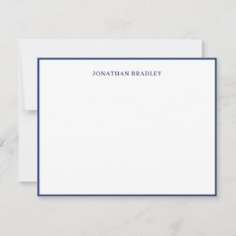 Tarjeta Pequeña Tipografía elegante borde simple azul marino