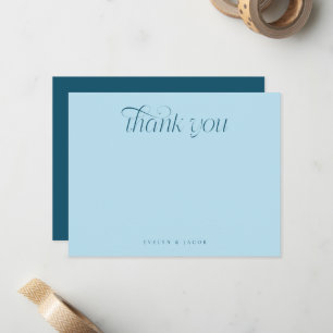 Tarjeta Pequeña Tipografía Elegante con Remolino Bodas Azul Turque