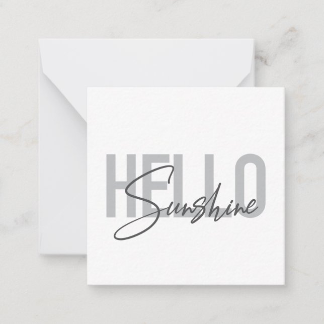 Tarjeta Pequeña Tipografía moderna, simple, fresca Hola Sunshine (Anverso)