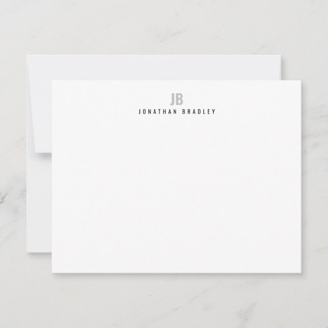 Tarjeta Pequeña Tipografía Moderna Simple Monogramada Profesional (Anverso)