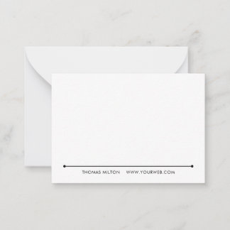 Tarjeta Pequeña Tipografía negra minimalista blanca Profesional 