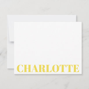 Tarjeta Pequeña Tipografía Negrita Personalizada Nombre Amarillo  