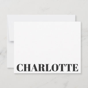 Tarjeta Pequeña Tipografía Negrita Personalizada Nombre Blanco Neg