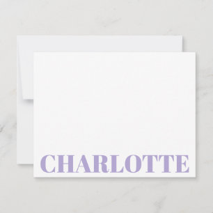 Tarjeta Pequeña Tipografía Negrita Personalizada Nombre Lavanda   