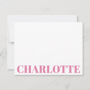 Tarjeta Pequeña Tipografía Negrita Personalizada Nombre Rosa