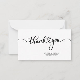 Tarjeta Pequeña Tipografía Simple Dirigida A Mano Gracias