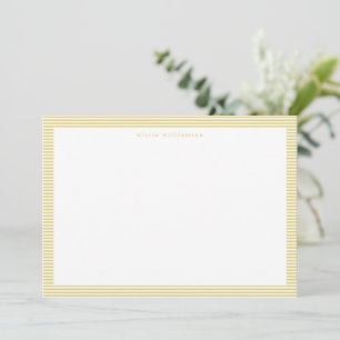 Tarjeta Pequeña Tira Amarilla Preppy Clásico Nombre Personalizado