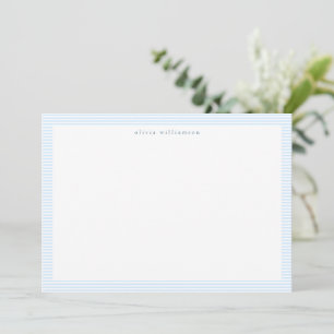 Tarjeta Pequeña Tira Azul Claro Preppy Clásico Nombre Personalizad