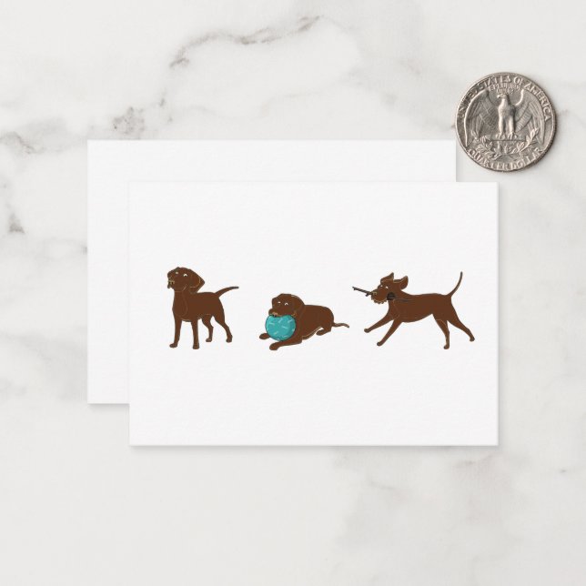 Tarjeta Pequeña tiras cómicas de lab chocolate lr (Anverso/Reverso In Situ)