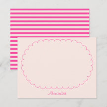 Tiras de nombre personalizado rosa y marco festone