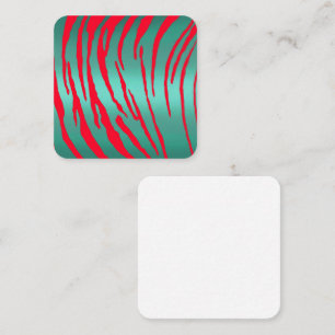 Tarjeta Pequeña Tiras de tigre metálicos Rojo verde