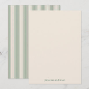 Tarjeta Pequeña Tiras de Verde Salvia Papelería Personalizada Nomb