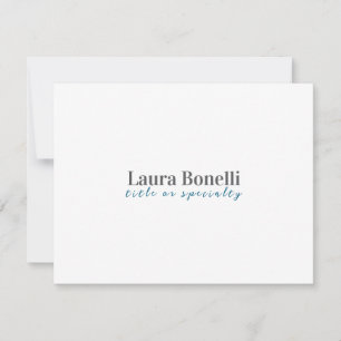 Tarjeta Pequeña Título de nombre sencillo minimalista moderno prof