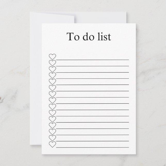 Tarjeta Pequeña To do list (Anverso)