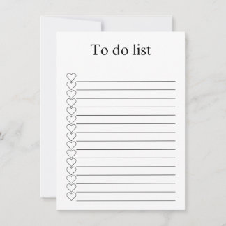 Tarjeta Pequeña To do list