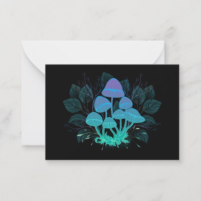 Tarjeta Pequeña Toadstools en Bushes (Anverso)