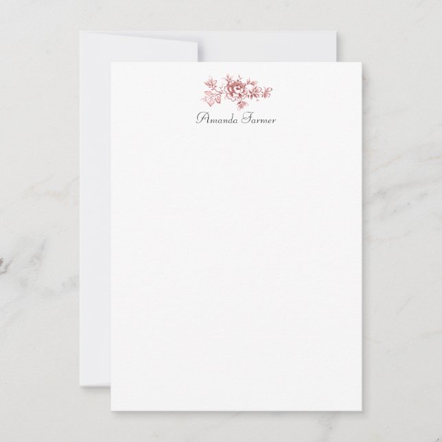 Tarjeta Pequeña Toalla floral grabada con molino de viento y barco (Anverso)