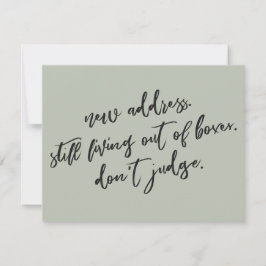 Tarjeta Pequeña Todavía viviendo fuera de las cajas no juzgan a Sa