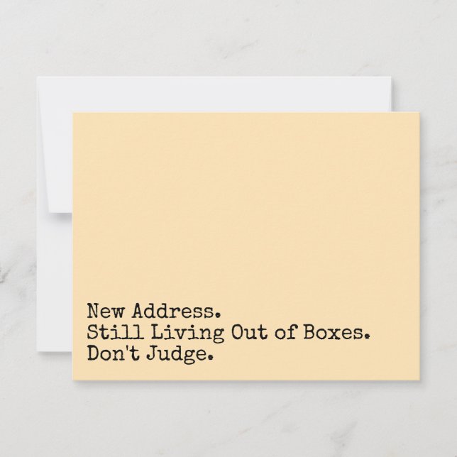 Tarjeta Pequeña Todavía viviendo fuera de las cajas, no juzguen a  (Anverso)