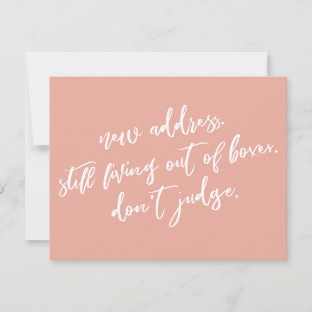 Tarjeta Pequeña Todavía viviendo fuera de las cajas, no juzguen a  (Anverso)