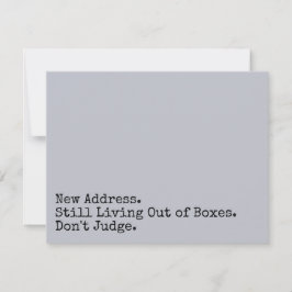 Tarjeta Pequeña Todavía viviendo fuera de las cajas, no juzguen a 