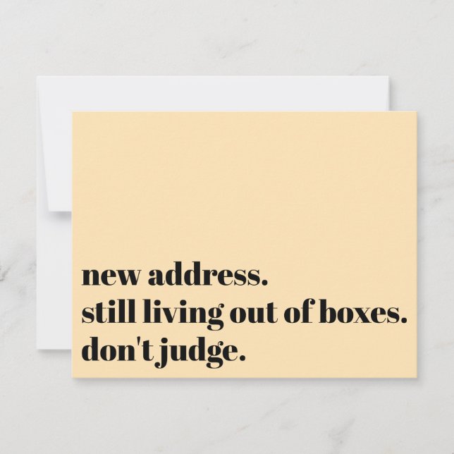 Tarjeta Pequeña Todavía viviendo fuera de las cajas, no juzguen a  (Anverso)