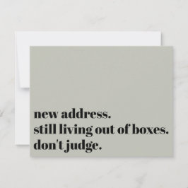 Tarjeta Pequeña Todavía viviendo fuera de las cajas, no juzguen a 