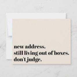 Tarjeta Pequeña Todavía viviendo fuera de las cajas, no juzguen la