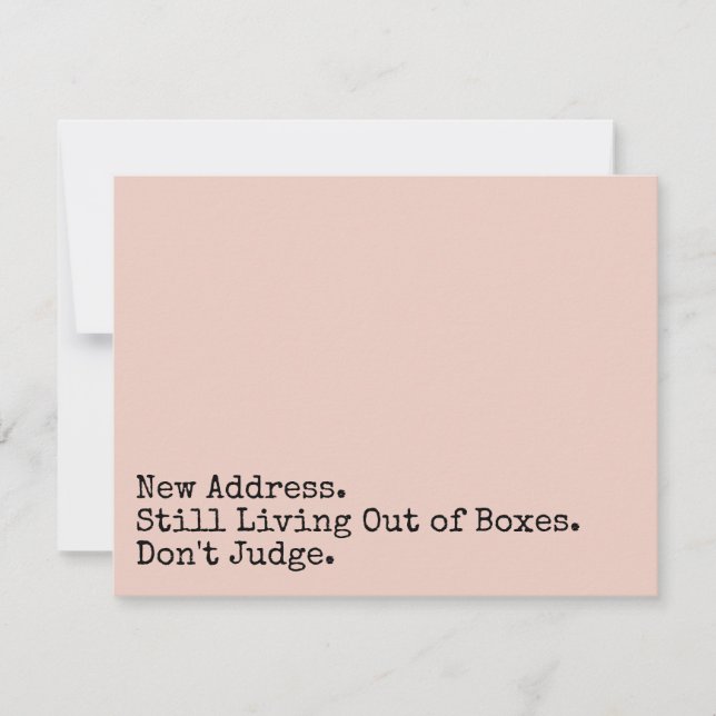 Tarjeta Pequeña Todavía viviendo fuera de las cajas, no juzguen la (Anverso)