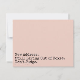 Tarjeta Pequeña Todavía viviendo fuera de las cajas, no juzguen la