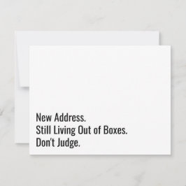 Tarjeta Pequeña Todavía viviendo fuera de las cajas, no juzguen la