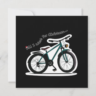 Tarjeta Pequeña Todo lo que quiero para los Navidades (es una bici