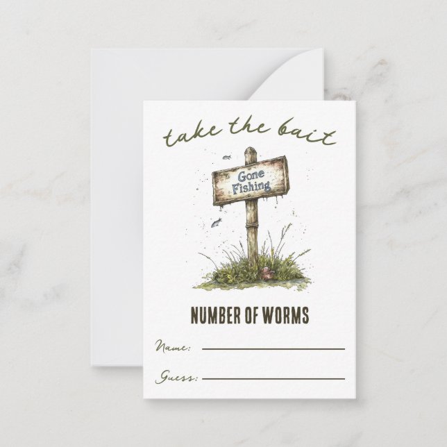 Tarjeta Pequeña ¡Toma el Bait! Juego de adivinación de gusanos (Anverso)