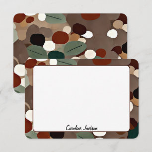 Tarjeta Pequeña Tonos tierra hojas y puntos personalizados