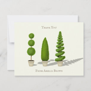 Tarjeta Pequeña Topiary de Cypress, Personalizable "Crecer en Vivo