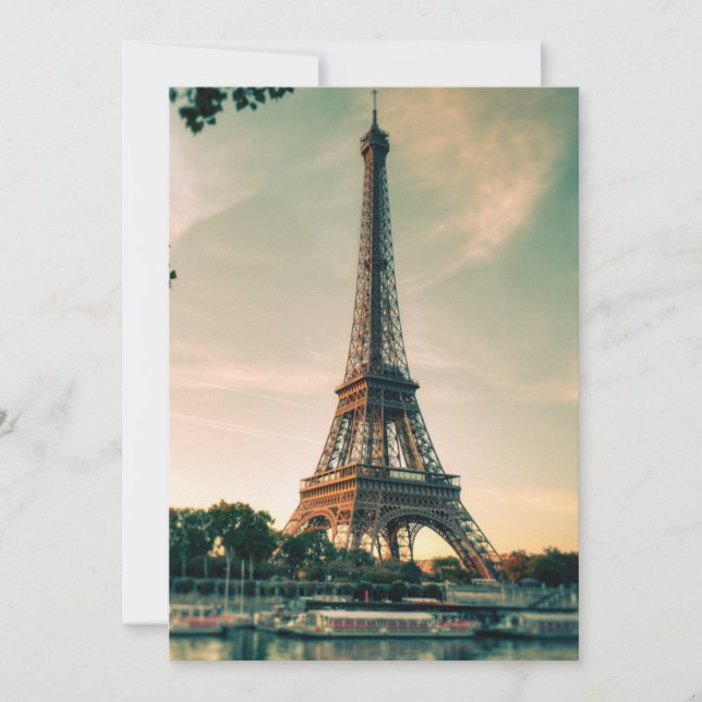 Tarjeta Pequeña Torre Eiffel arrojar almohada (Anverso)