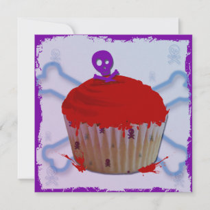 Tarjeta Pequeña Torta de tarta de grunge de cráneo Notecards